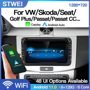 Radio mobil 8 inci <span class=keywords><strong>Android</strong></span> untuk VW Golf Plus Skoda Passat CC Seat pemutar Video FM WIFI BT navigasi GPS 2Din Stereo Carplay Multime - Product Image 2