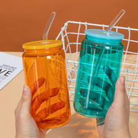 2025 Emerit personnalisé 16oz Sublimation blanc couleur bonbon gelée bière verre peut tasse ensemble avec acrylique PP couvercle et paille pour la vente en gros