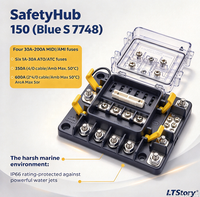 Boîtier de fusibles SafetyHub 150 en ligne 30A-200A MIDI AMI avec fusibles ATO/ATC 1A-30A pour voiture, bateau, camping-car, camion