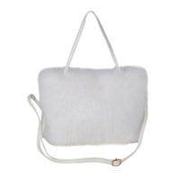 Sac carré tendance pour femme, élégant et polyvalent, sac à bandoulière en fausse fourrure de renard longue et moelleuse
