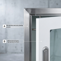 Armoire à hydrant en acier inoxydable SUS304 1000x700x240mm avec porte verrouillable pour rangement de tuyaux d'incendie pour hôtels et commerces