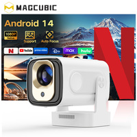 Proyector Inteligente con Control Remoto por Voz 1080P HY310 330 ANSI WiFi 6 BT5.4 Enfoque Automático Corrección Trapezoidal Cine en Casa Android 14 Portátil HIFI