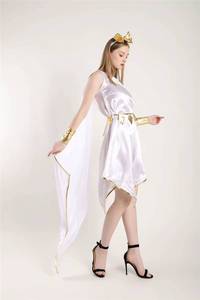 Vestido Fluido Irregular de Alta Calidad para Mujer, Estilo Diosa Griega, para Carnaval, Fiesta, Halloween, Falda Blanca con Accesorios para la Cabeza - Product Image 6