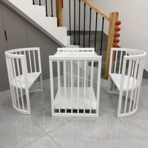 <span class=keywords><strong>Lit</strong></span> de bébé ovale en bois 4-en-1 avec moustiquaire intégrée pour nouveau-né - Product Image 5