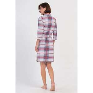 Tunique boutonnée suprême pour femme avec manches 3/4 et jupe ovale, col chemise, vêtements de nuit - Product Image 1