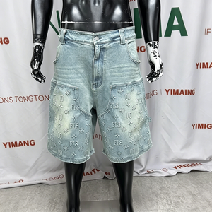 Custom Men's Baggy Jorts Summer Streetwear Vintage Short <b>Pants</b> Black Shorts Men Fashion Causal Denim Jeans Shorts - Product Image 1