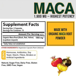 <span class=keywords><strong>100</strong></span>% Capsules naturelles de qualité supérieure Maca Energy Boost Hormonal Balance Suppléments Produits de beauté toniques pour adultes 60 Capsules - Product Image 6