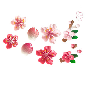 <span class=keywords><strong>Figurine</strong></span> en résine 3D <span class=keywords><strong>Sakura</strong></span>, branche de fleur de cerisier, ornement pour coque de téléphone et centre de nœud pour cheveux - Product Image 6