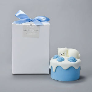 เทียนหอมระเหยถั่วเหลืองทรงหมีสีฟ้ารูปหมีเทียนหอมระเหยขี้ผึ้งถั่วเหลืองใช้ตกแต่งเป็นของขวัญสำหรับแขกวันหยุดคุณครู - Product Image 6