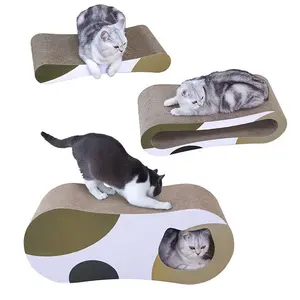 3 ב 1 שריטות מיטת חתול כרית גלי קרטון קרדת לוח ספה למקורה