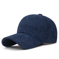 Gorra de Béisbol Retro de Pana Ajustable Unisex Estilo Hip Hop con Cierre a Presión para Calle