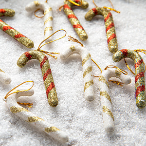 Plastic Powder Sprinkled <strong>Christmas</strong> Candy Canes Ornaments <strong>Christmas</strong> Tree Decoration <strong>Wholesale</strong> Holiday <strong>Gifts</strong> Supplies Small MOQ - Product Image 2