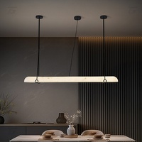Lustre long en albâtre espagnol pour plafond haut, luminaire suspendu pour villa, maison, restaurant, salon