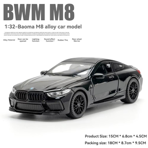 รถโมเดลอัลลอยด์ BWN M8 ขนาด <span class=keywords><strong>1</strong></span>:<span class=keywords><strong>32</strong></span> ของเล่นไดแคสต์พร้อมเสียงและไฟ รถโลหะแบบดึงถอยหลัง ประตูเปิดได้ ของสะสมสำหรับตั้งโชว์ - Product Image 6