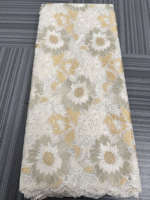 NI.AI Hochwertige Schweizer Voile-Spitze Bunte Blumenstickerei Baumwollstoff mit Steinen im Nigerianischen Stil für Damenbekleidung