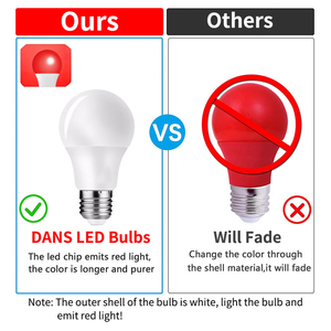 Bombilla LED Roja Real de 660nm con Certificación CE ROHS, Base A60 E26 <span class=keywords><strong>E27</strong></span>, <span class=keywords><strong>5W</strong></span>, para Dormir - Product Image 3