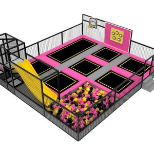 Parc de trampolines en plastique commercial avec parcours d'obstacles, équipement de saut élastique professionnel pour centre de divertissement - Product Image 2