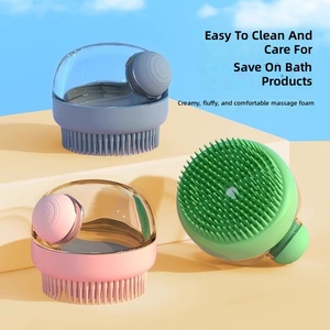 <b>Pet</b> Supplies Bathing Cleaning Handheld <b>Brush</b> Shampoo Soft TPR Massage Comb Dogs Cats Bathing <b>Brushes</b> With Soap Dispenser - Product Image 1