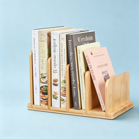 Organisateur de livres de cuisine, support de livre de cuisine en bambou, support robuste pour ranger les livres de recettes, pour un rangement pratique des livres de cuisine
