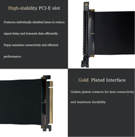 Câble d'extension de carte graphique PCIe 3.0 X16 16 Go/s, ruban, 5-35 cm, contacts plaqués or, pour PC MOD et refroidissement liquide