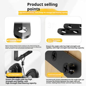 ขายึดเหล็กฉากสแตนเลส ขายึดฉากกั้นลามิเนต โค้ดเหล็กฉากสีดำ - Product Image 3