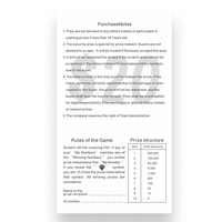 Tarjetas de Rascar de Cartón Serigrafiadas de Alta Seguridad, Boletos de Lotería Personalizados con Holograma de Datos Variables