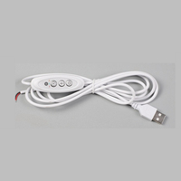 Câble de commutation 5V/12V USB avec contrôle de cycle et minuterie, cordon d'alimentation à trois boutons, variateur de lumière pour plantes à intensité réglable et gradation de couleur