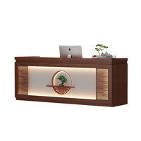 Nouveau bureau de réception mobile en bois massif de style chinois pour salon de beauté et service de bureau