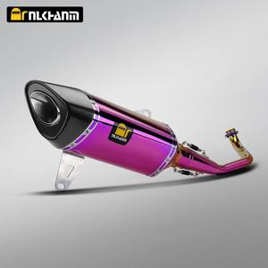 Système d'échappement complet pour moto <span class=keywords><strong>SYM</strong></span> Husky ADV300 rose, modification complète, matériaux en acier inoxydable et fibre de carbone, emballage en boîte, neuf - Product Image 1