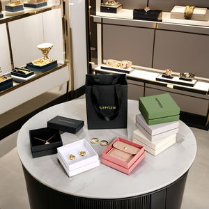 Usine directe luxe trois-en-un <span class=keywords><strong>stockage</strong></span> boîte à bijoux lumière couvercle ciel terre conception pour collier anneau Durable papier cuir - Product Image 2