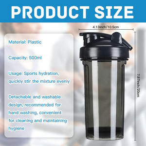 Customized <b>Shaker</b> Water Bottle <b>Shaker</b> Bottle Custom Gym <b>Protein</b> Bottles Print Logo Sport Plastic BPA Free Promotion - Product Image 3