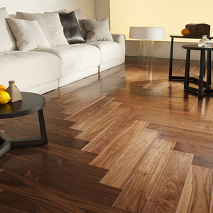 Plancher en bois d'ingénierie en noyer <span class=keywords><strong>noir</strong></span> américain de 10 à 20 mm d'épaisseur, décoration intérieure, planchers stratifiés - Product Image 5
