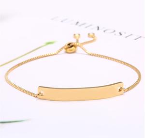 Bijoux en acier inoxydable, plaqué or 18K, 20 pièces, Logo gravé vierge, breloque courbée - Product Image 6