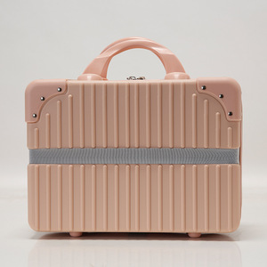 Mini trousse à cosmétiques sélectionnée en matériau ABS/PC, légère (0,6 kg), avec fermeture éclair, poignée souple, couleur unie, pour rangement domestique - Product Image 4