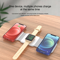 Cep telefonu Qi kablosuz şarj taşınabilir 3 in 1 şarj istasyonu iPhone kulaklıklar için hava Pod