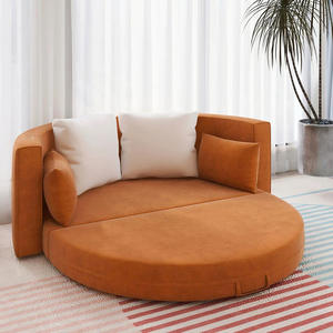Modern Sectional Fabric <b>Sofa</b> <b>Bed</b> Set Folding in One Piece Solid Wood Legs 200kg Load Capacity for Living Room Apartment Hotel - Product Image 3