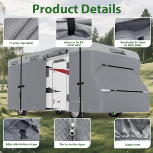Housse de <span class=keywords><strong>camping</strong></span>-<span class=keywords><strong>car</strong></span> imperméable classe C, 7 couches améliorées, anti-UV, panneau supérieur, housse de <span class=keywords><strong>camping</strong></span>-<span class=keywords><strong>car</strong></span> résistante au vent pour <span class=keywords><strong>camping</strong></span>-cars de 26 à 29 pieds - Product Image 6