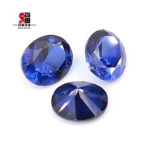 바이푸 주얼리 오벌 6*8mm 7*9mm 합성 랩그로운 34 #   사파이어 코런덤 - Product Image 1