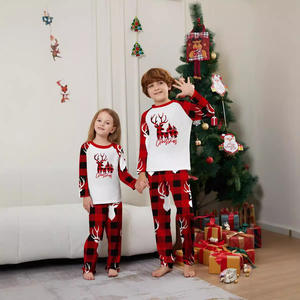 Erwachsene individuell bedruckte Kinder pyjamas Sets Langarm atmungsaktive Polyester Terry Nachtwäsche Family Matching Pyjamas 1-12 Jahre alt - Product Image 3