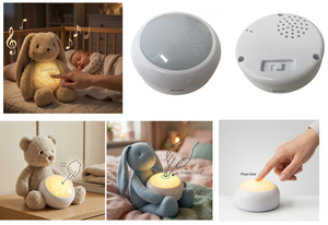 Appareil à <span class=keywords><strong>bruit</strong></span> <span class=keywords><strong>blanc</strong></span> et boîte à sons, aide au sommeil et apaisant avec lumière, activé par le pleurage, pour bébés, cadeaux animaux en <span class=keywords><strong>peluche</strong></span>, jouets ours - Product Image 5