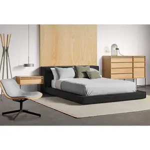 Basit tasarım lüks özelleştirilmiş yüksek kaliteli yatak odası mobilyası yumuşak çerçeve yatak İngiltere standart çift kişilik king-size yatak