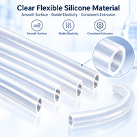 Tuyau en silicone sur mesure, flexible et transparent, avec diamètre, épaisseur de paroi, longueur et matériau optionnels