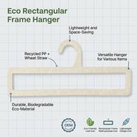 Cintre rectangulaire en paille de blé écologique avec design léger et gain de place pour écharpes, serviettes et ceintures