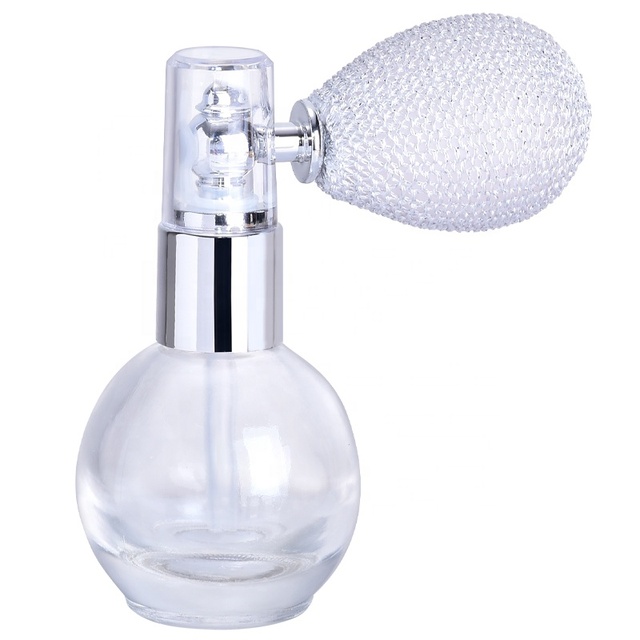 New Fashion Comfortable Airbag Glass Empty Bottles Various Hand-sewn Airbag Cover Airbag Powder Spray Bottle Pump