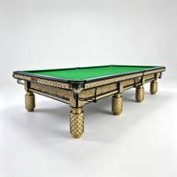 Table de billard standard de tournoi 12 pieds en ardoise naturelle avec coussinets en caoutchouc professionnels pour club, bar et usage domestique