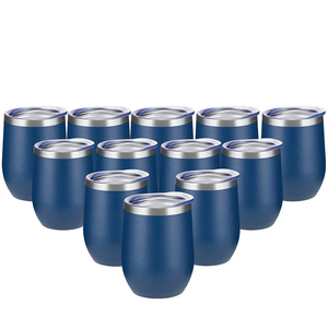Logotipo personalizado 12 oz 12 oz térmica Stemless Acero inoxidable gafas térmicas de doble pared al vacío tazas de viaje vaso de vino - Product Image 3