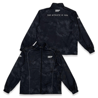 Sweat-shirt noir personnalisé en velours côtelé pour l'hiver, avec fermeture éclair quart de tour et motif de lettres brodé