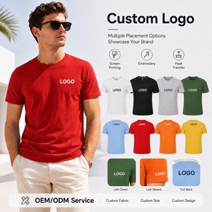 เสื้อยืดสำหรับผู้ชายเสื้อคอกลมผ้าใยธรรมชาติคอมบ์แบบพรีเมี่ยมเสื้อคอลูกเรือระบายอากาศได้แบบนุ่มสำหรับพิมพ์ยี่ห้อ - Product Image 2