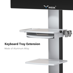Chariot médical en alliage d'aluminium blanc YKD-2100 IKEDA pour endoscopie ECG à ultrasons et équipement respiratoire - Product Image 4