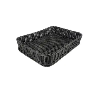 10% OFF Wholesale Resin Storage Basket Black PP Wicker Basket For Home